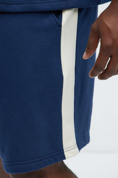 Tyson Oversized Heavyweight Striped Shorts - Navy