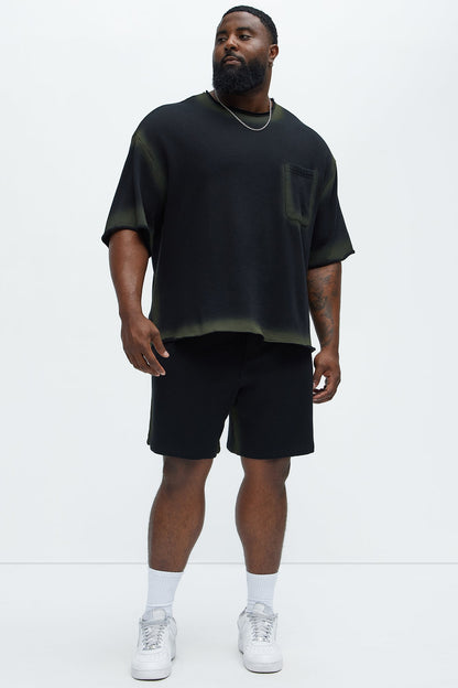 Tyson Blurred Lines Relaxed Shorts - Black