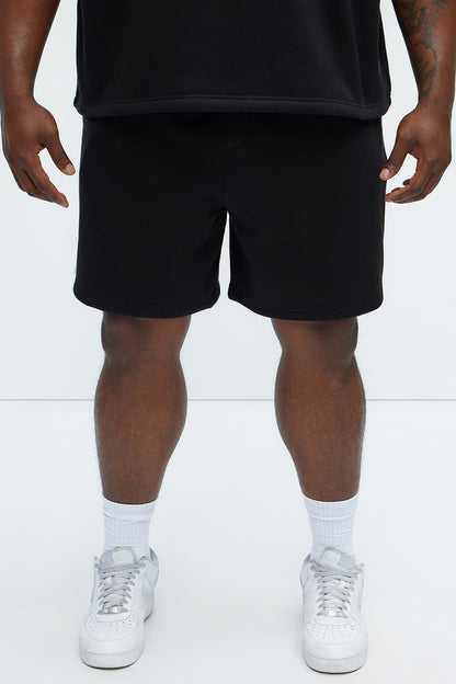 Tyson Oversized Heavyweight Striped Shorts - Black