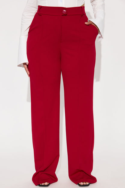 Tall Heidi Wide Leg Trouser Pant - Red