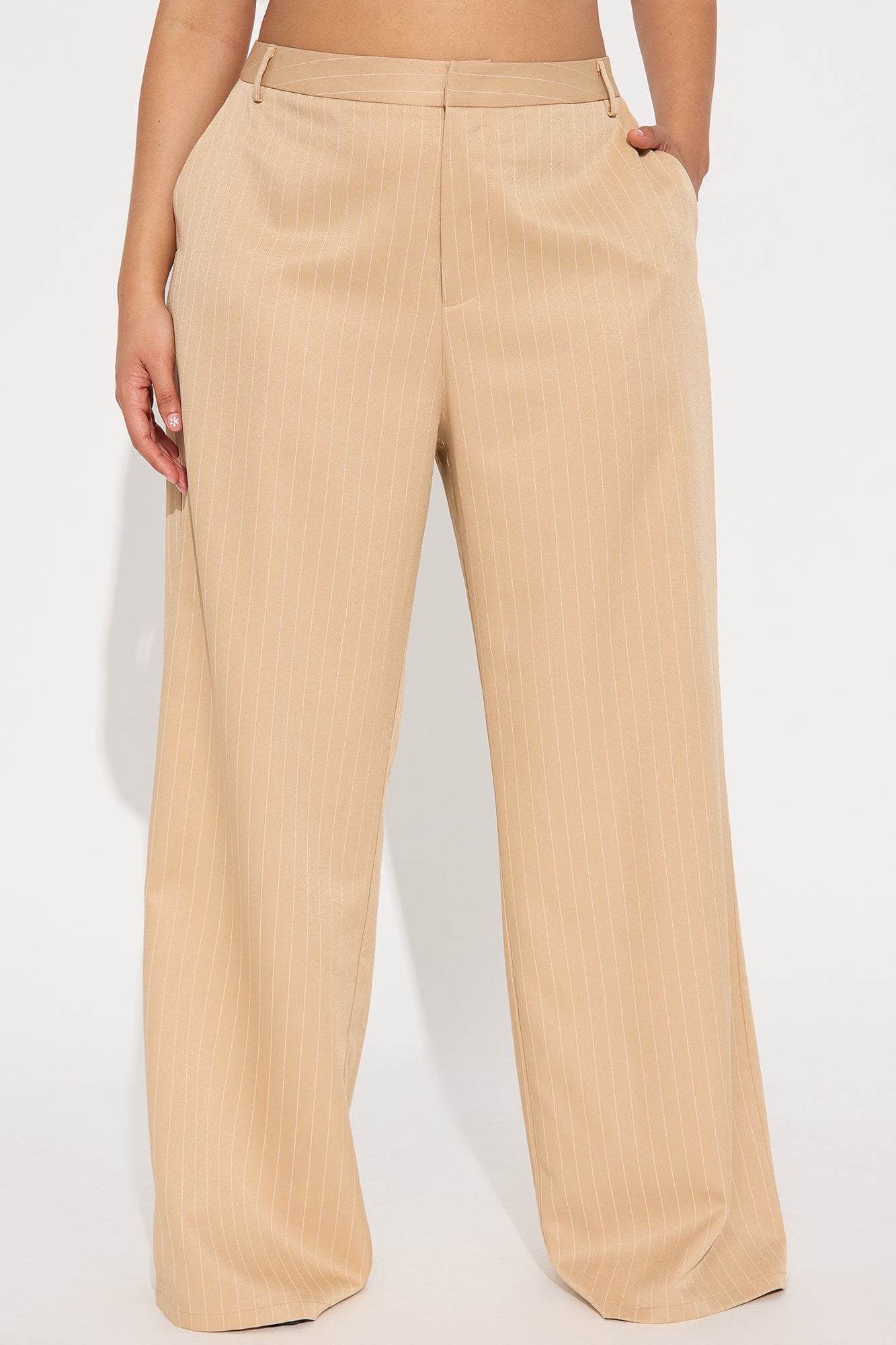 Kelsey Pinstripe Trouser - Tan