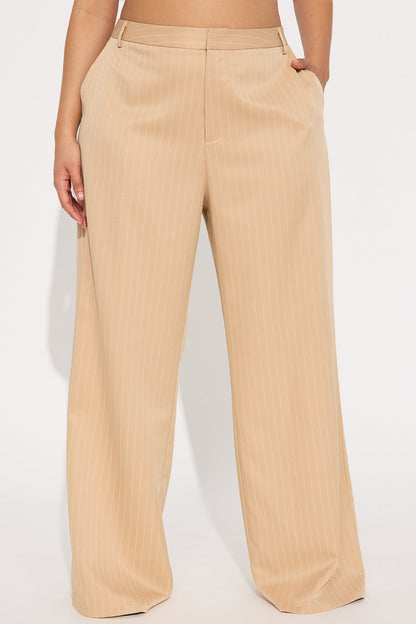 Kelsey Pinstripe Trouser - Tan
