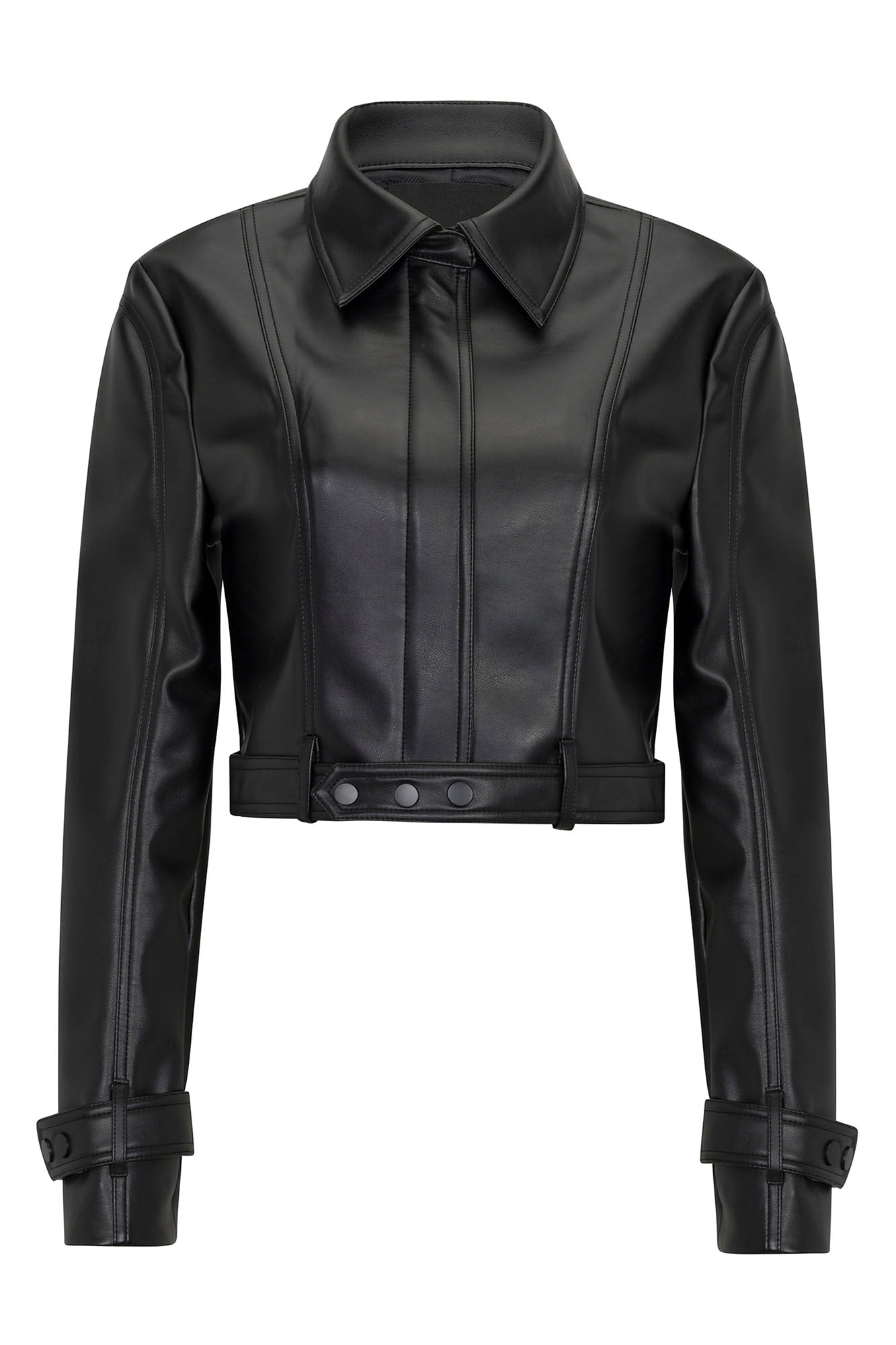 Valentina Faux Leather Jacket - Black