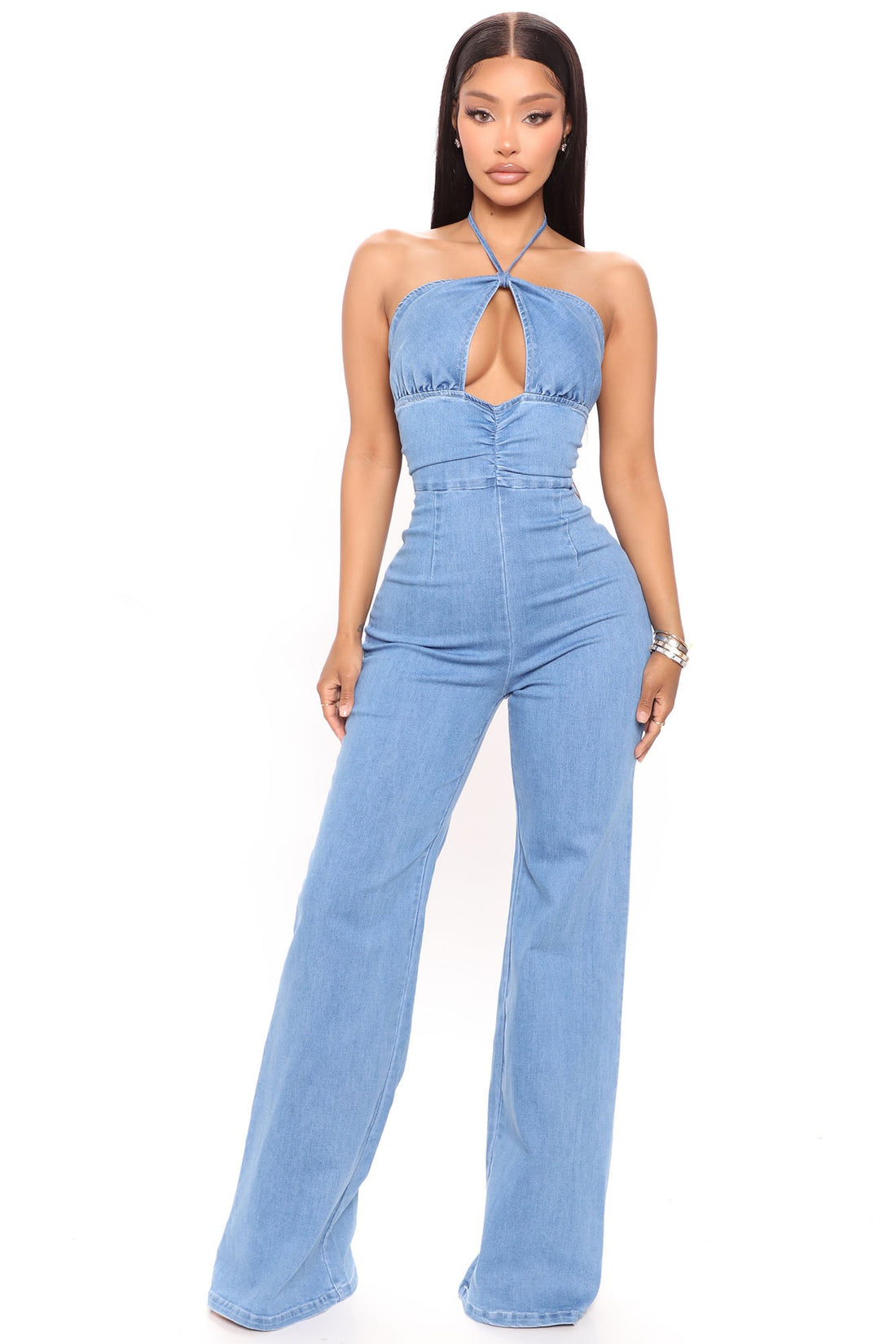 Cut It Out Denim Jumpsuit - Denim