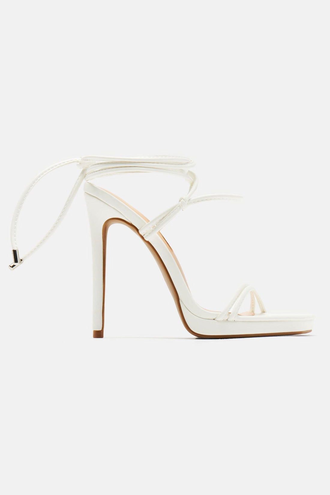 Mariana Wrap Up Heels - White
