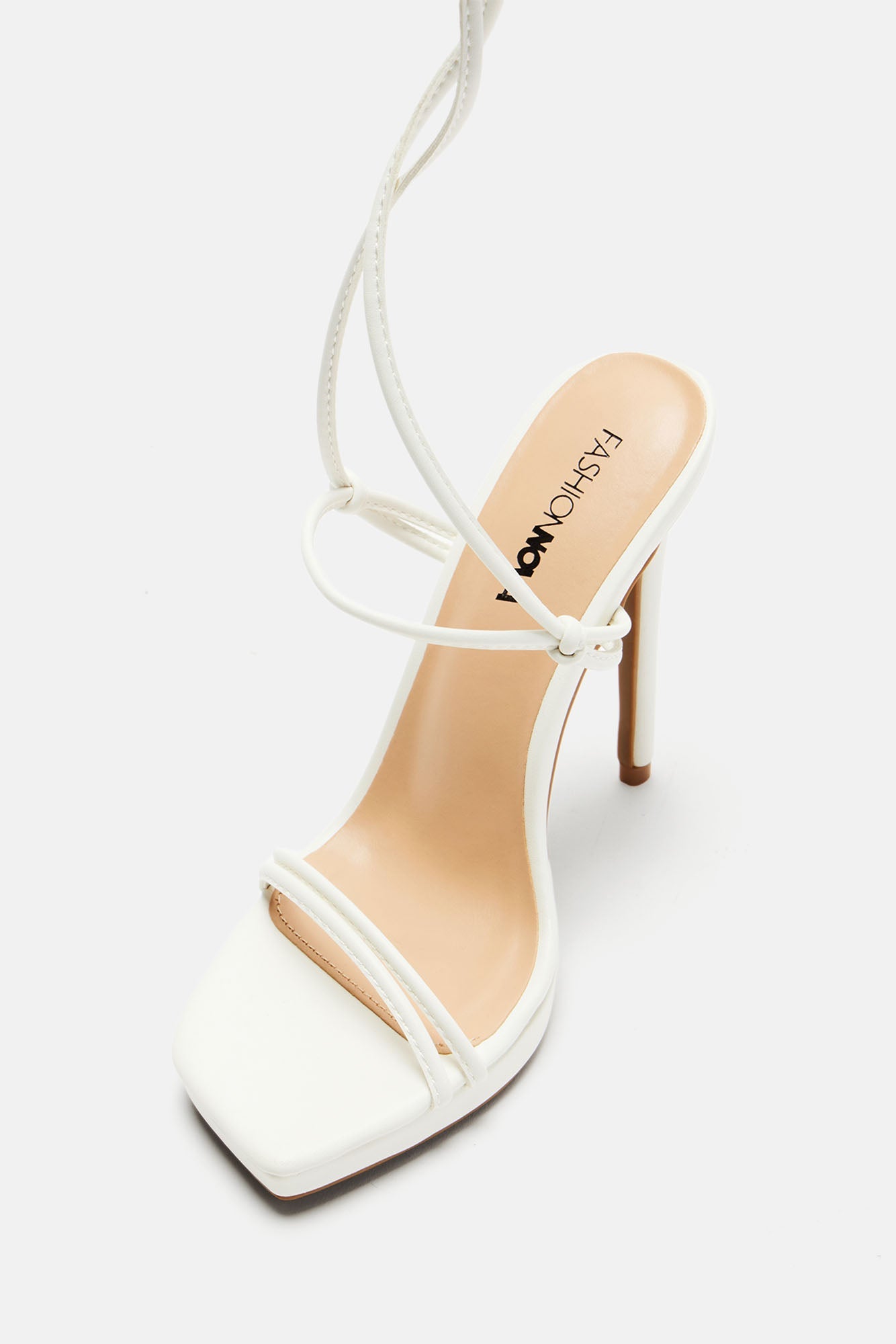 Mariana Wrap Up Heels - White