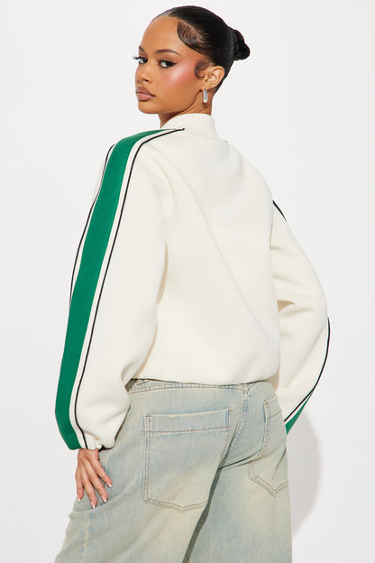Elevated Casual Scuba Jacket - Cream