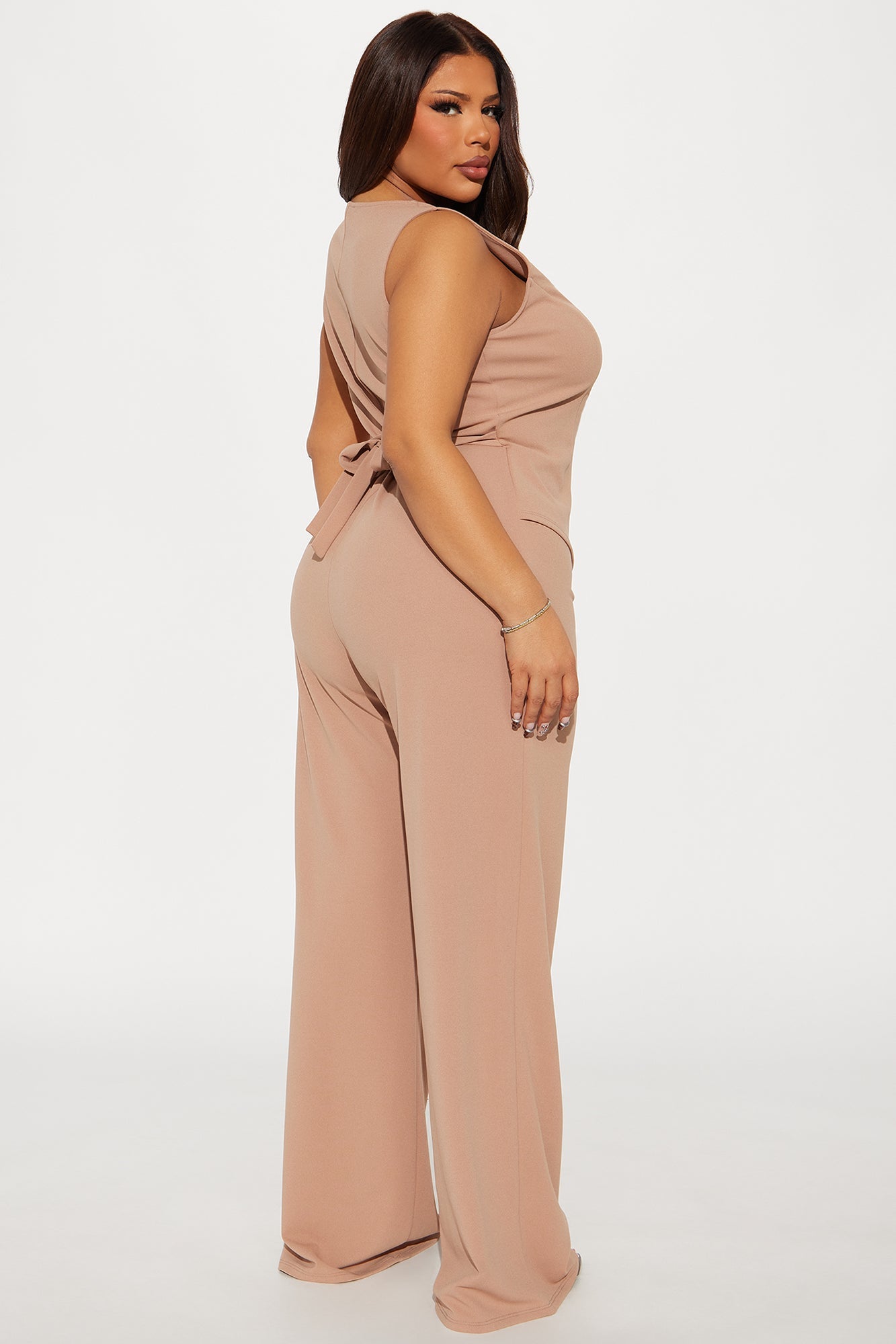 Work Flow Wide Leg Jumpsuit - Mocha