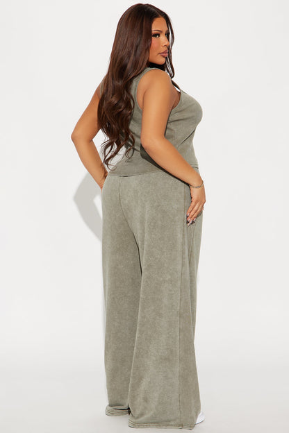 Becca Washed Pant Set - Olive