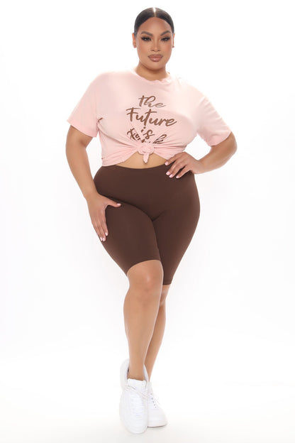 Natalee Biker Shorts - Chocolate