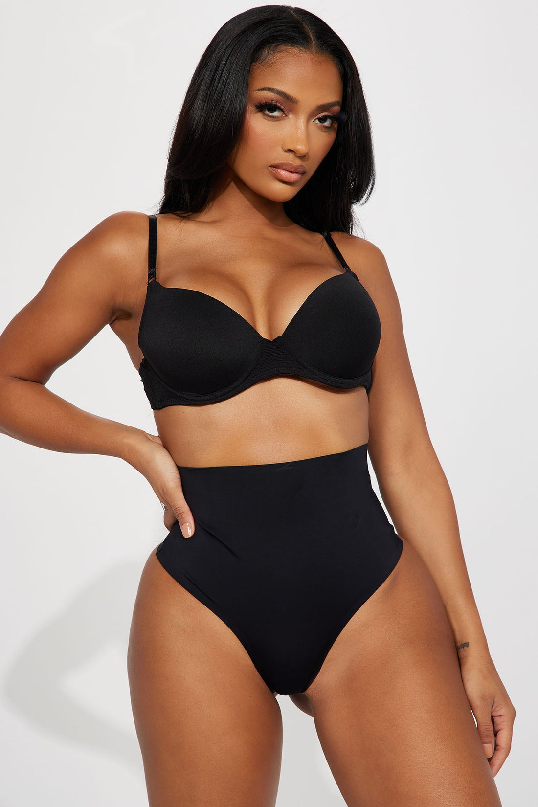 Cinch Me In High Waisted Thong Shapewear - Black/combo