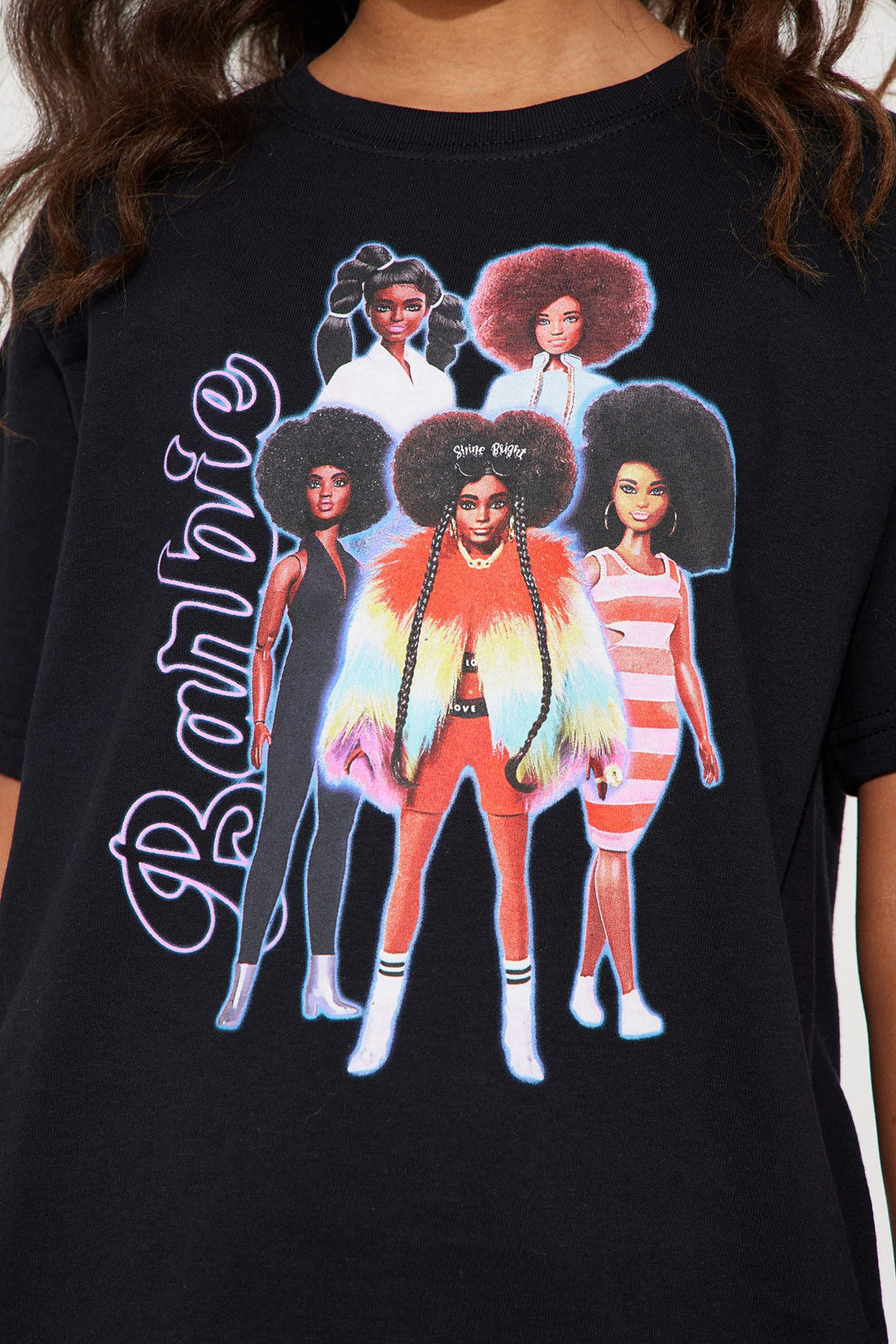 Mini Barbie Shine Bright Tee - Black