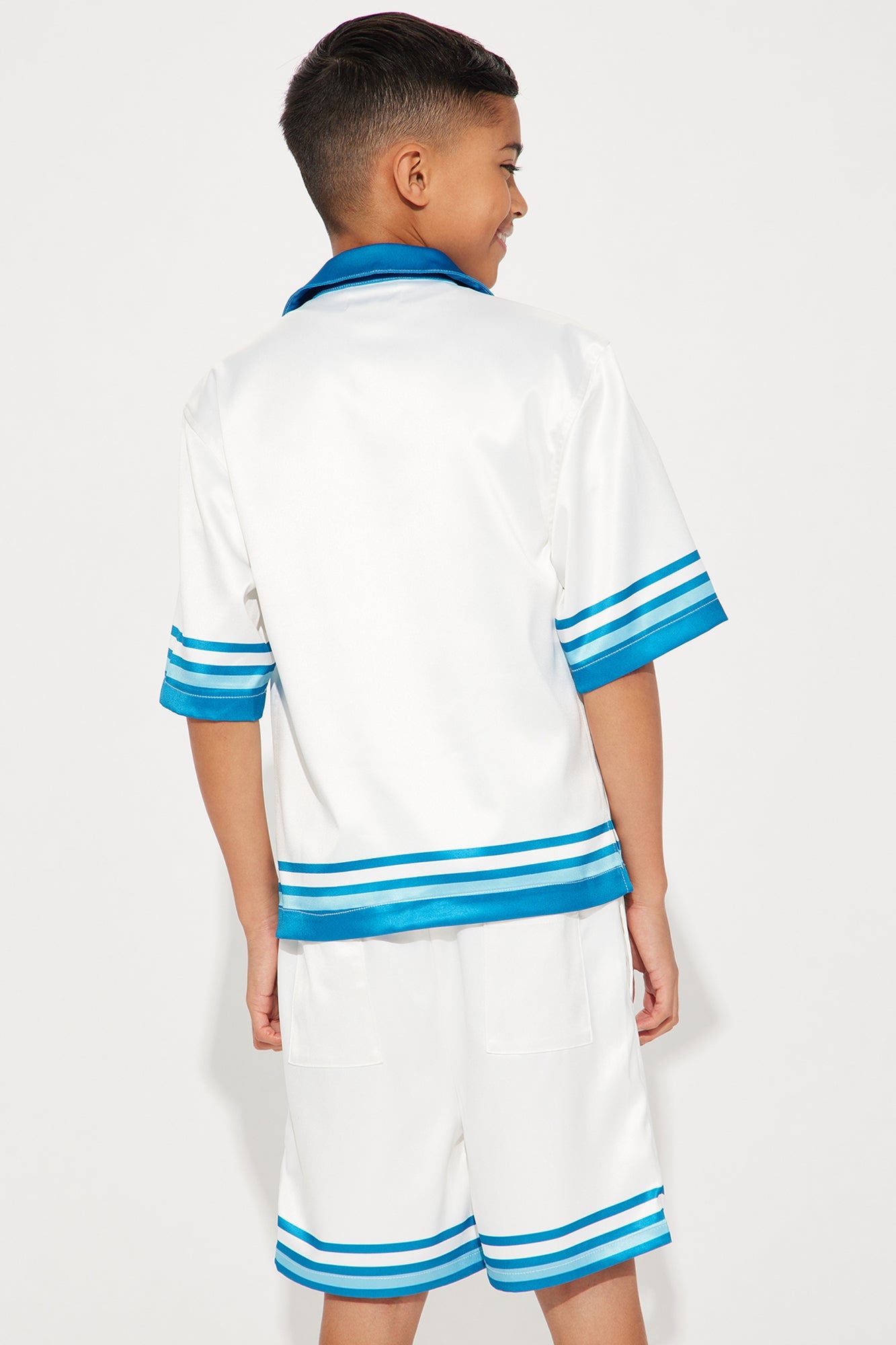 Mini Edgar Printed Stripes Shirt - White/combo