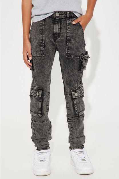 Mini The Liam Multi Pocket Cargo - Black Wash