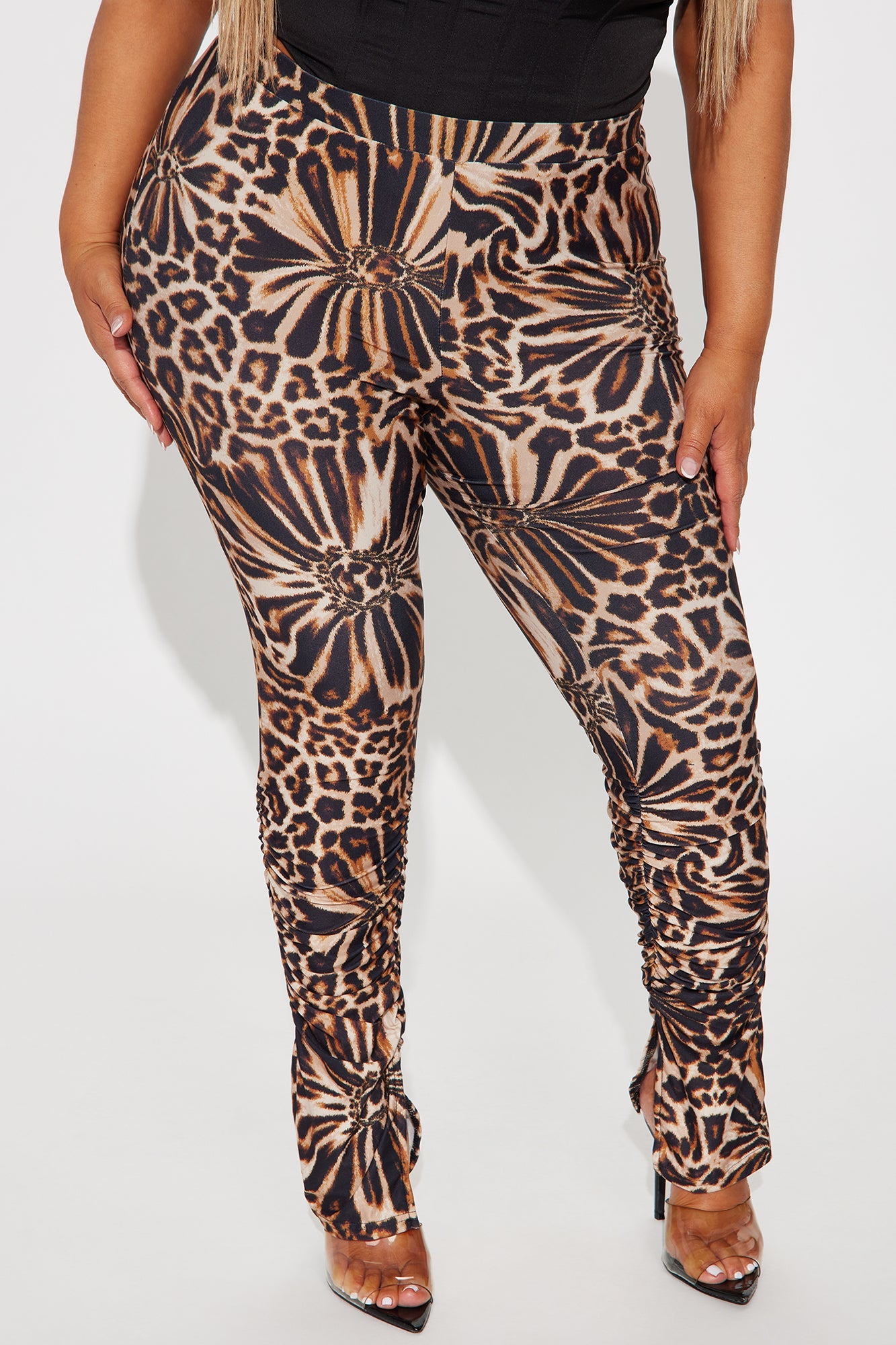 Are You Interested Stacked Pant - Brown/combo