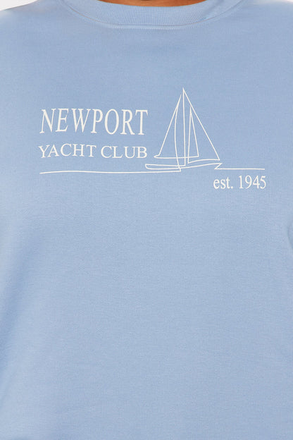 Newport Fleece Crew Neck Sweatshirt Set - Slate Blue