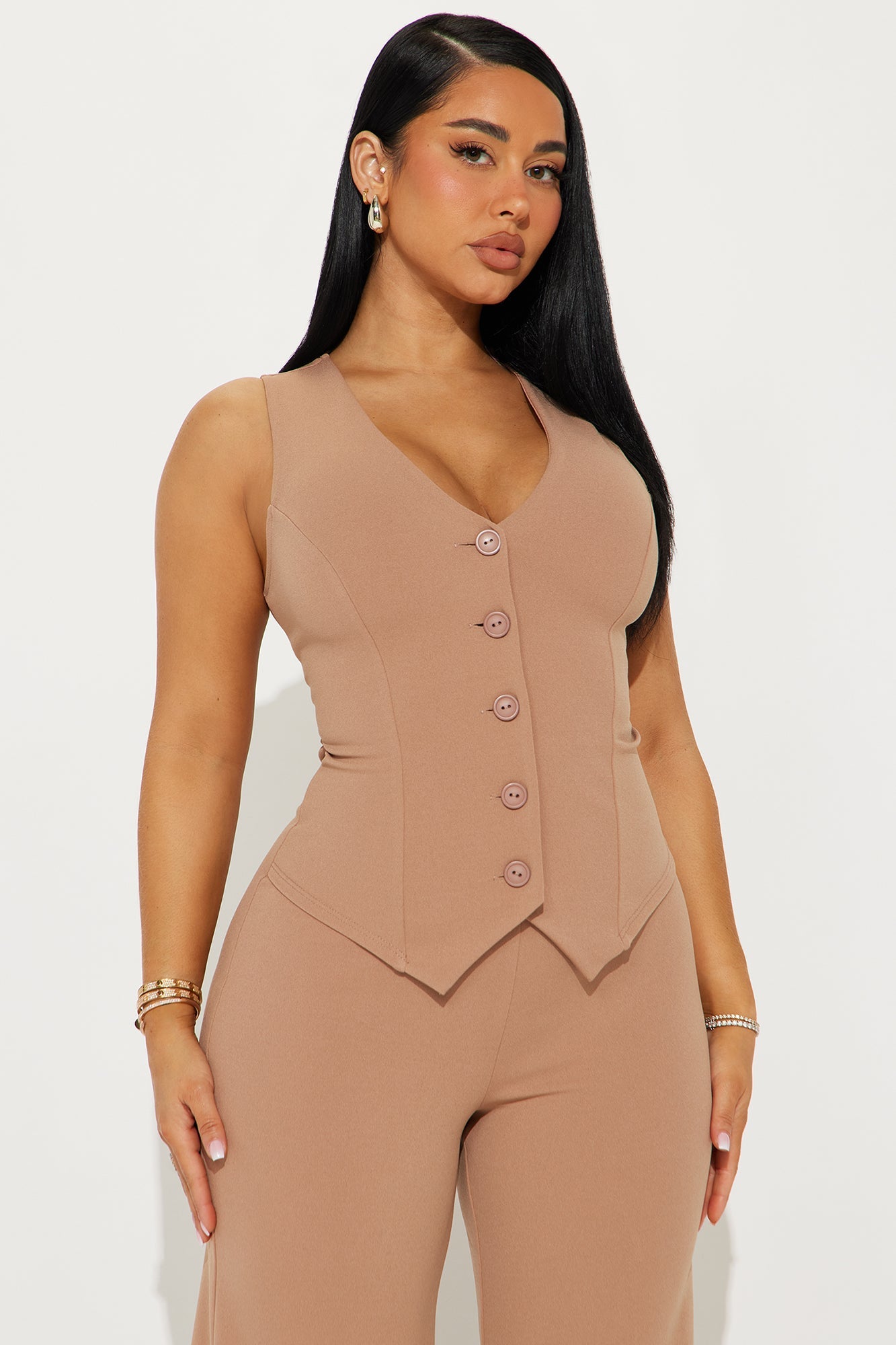 Work Flow Wide Leg Jumpsuit - Mocha