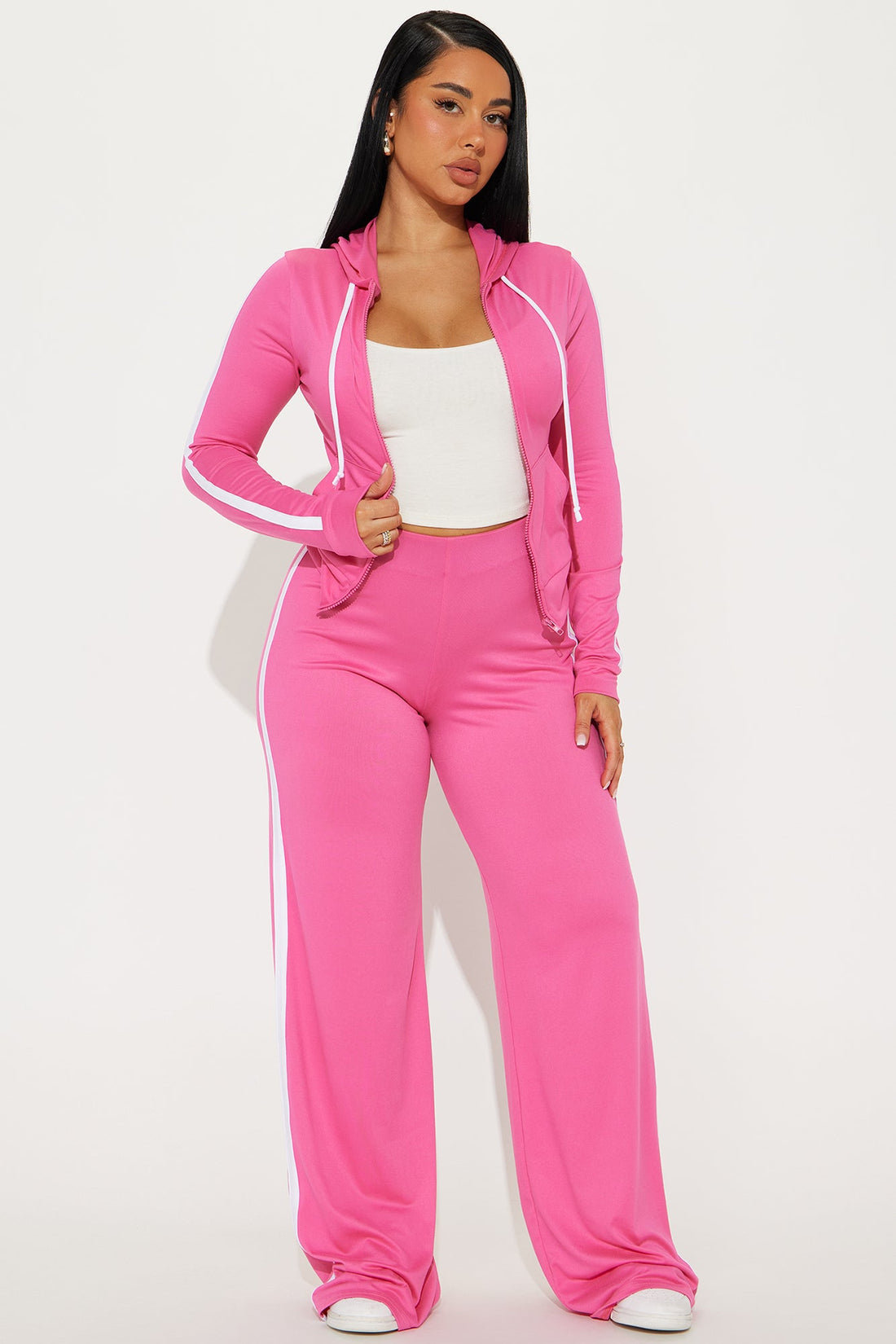 Tennis Courts Wide Leg Pant Set - Pink