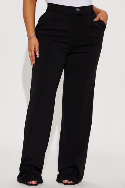 Tall Heidi Wide Leg Trouser Pant - Black