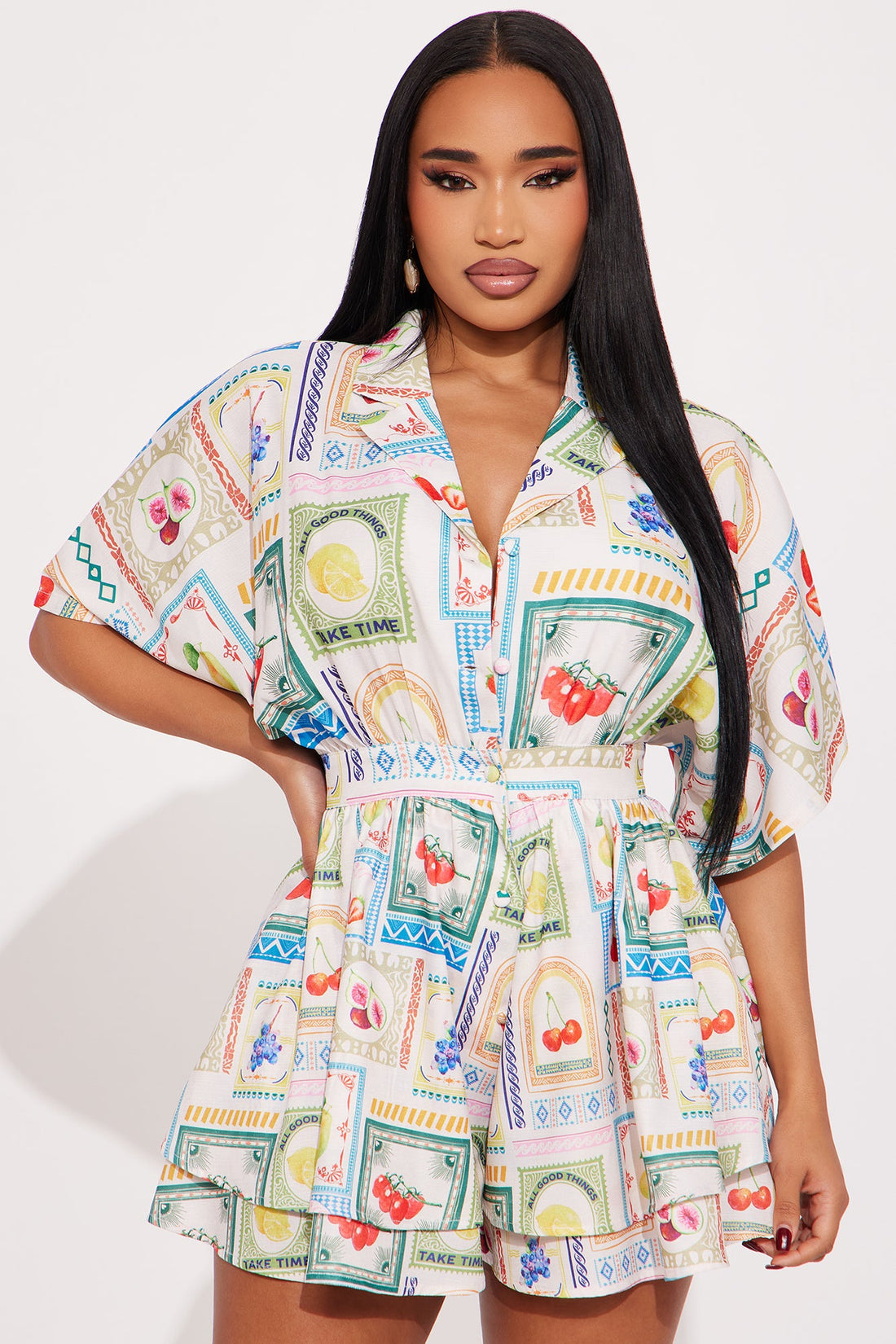 Up My Game Romper - White/combo