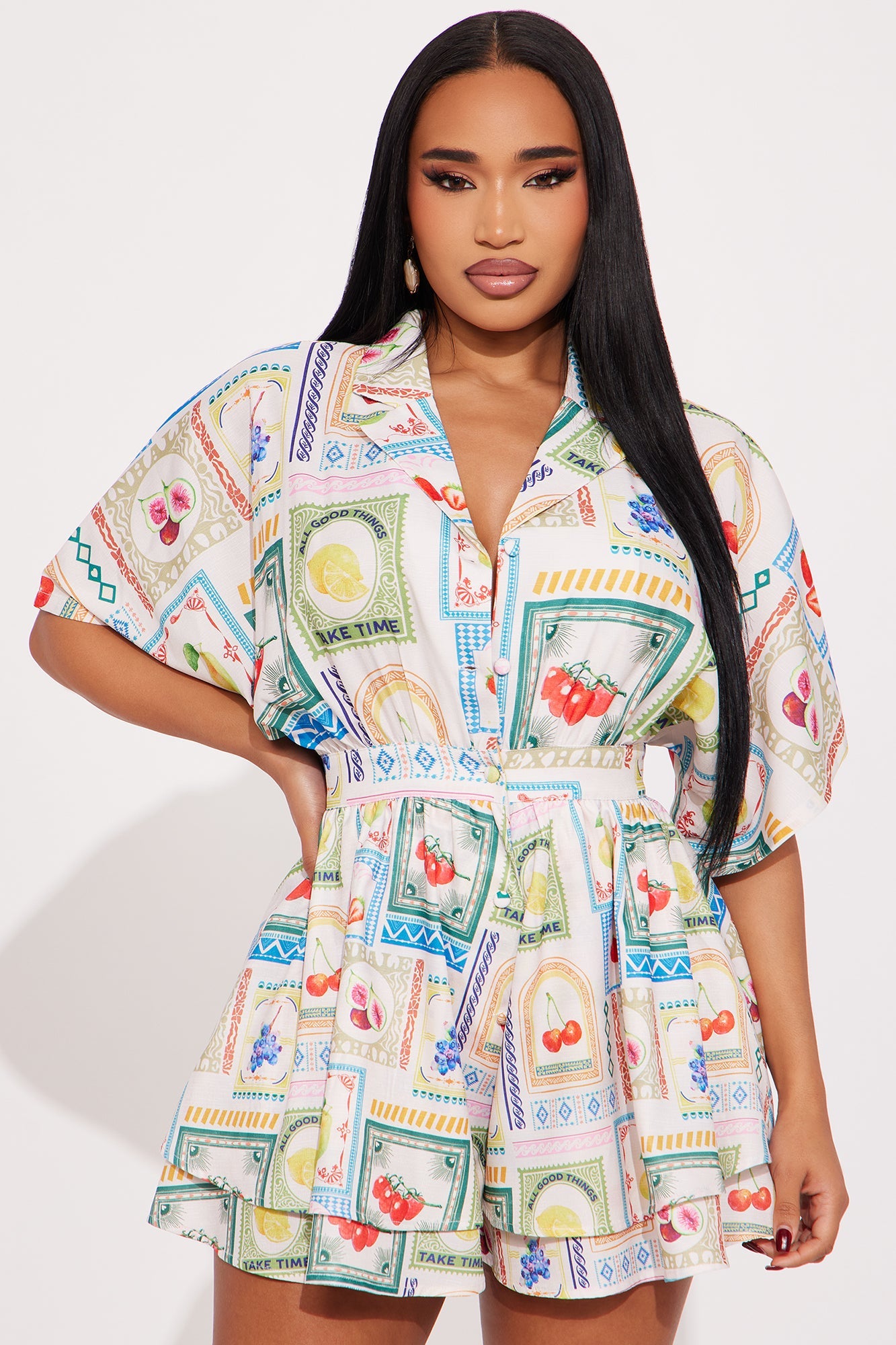 Up My Game Romper - White/combo