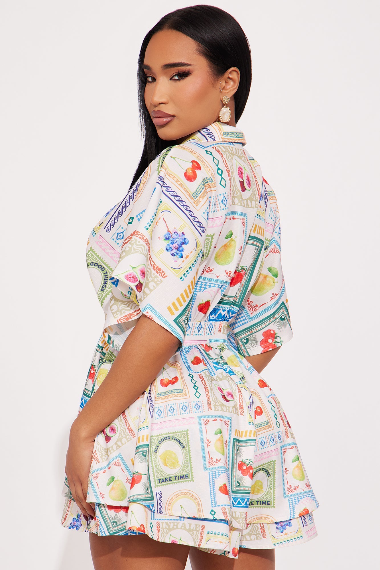 Up My Game Romper - White/combo