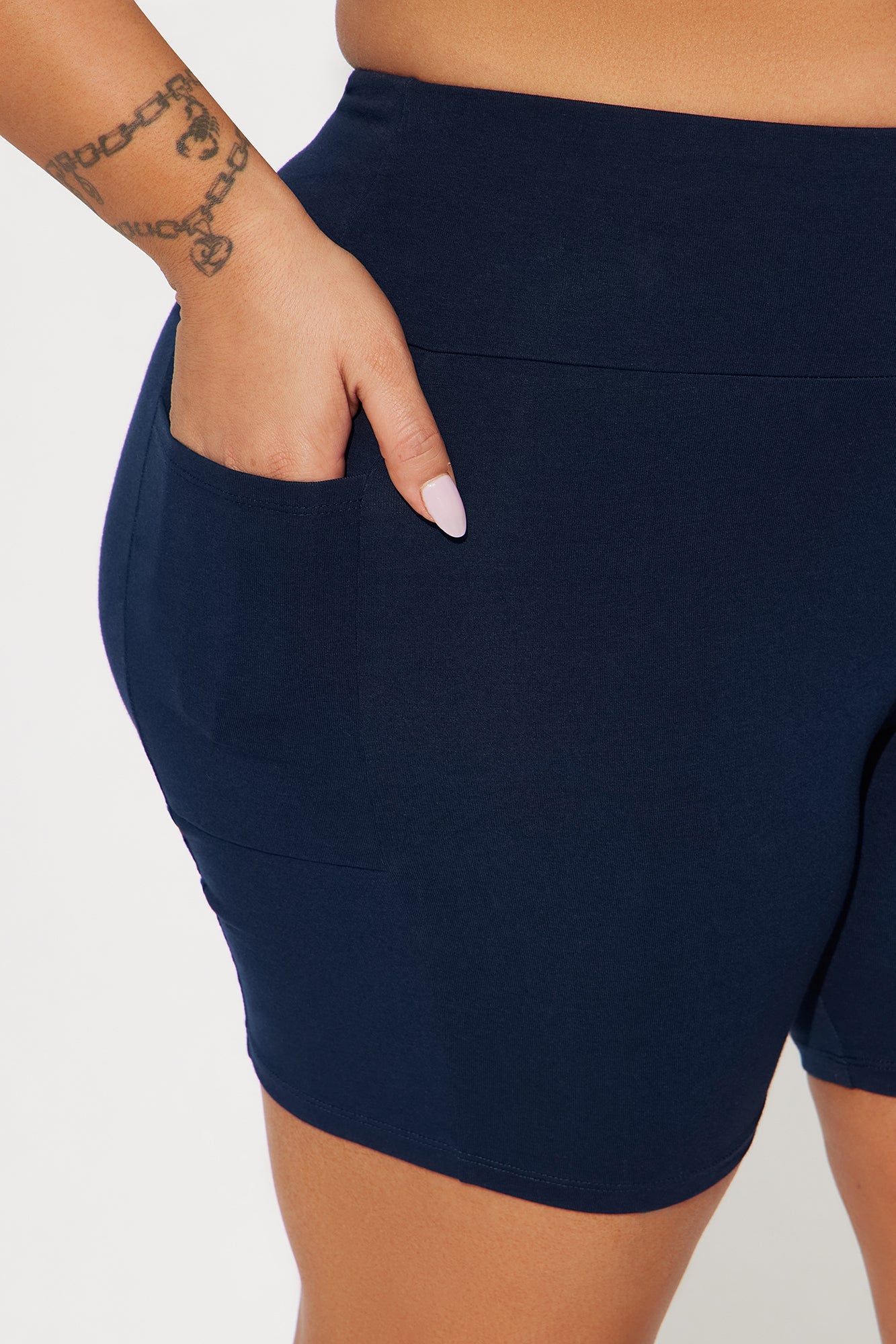 Abbey High Rise Biker Short - Navy