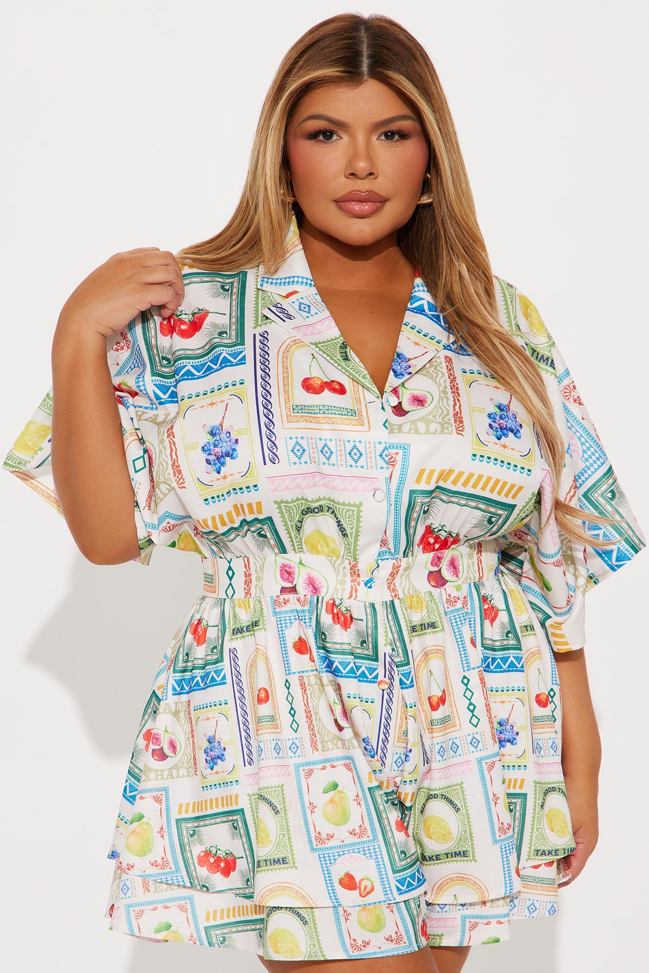 Up My Game Romper - White/combo
