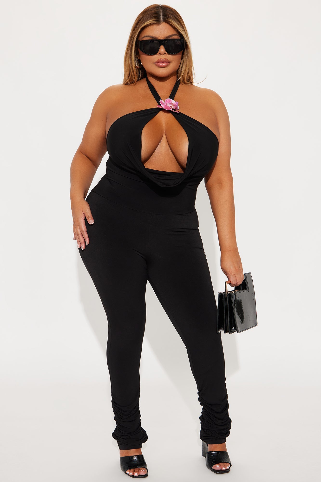 Galea Halter Stacked Jumpsuit - Black