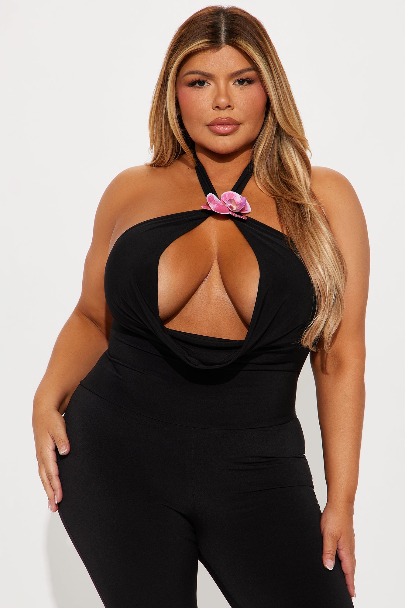 Galea Halter Stacked Jumpsuit - Black
