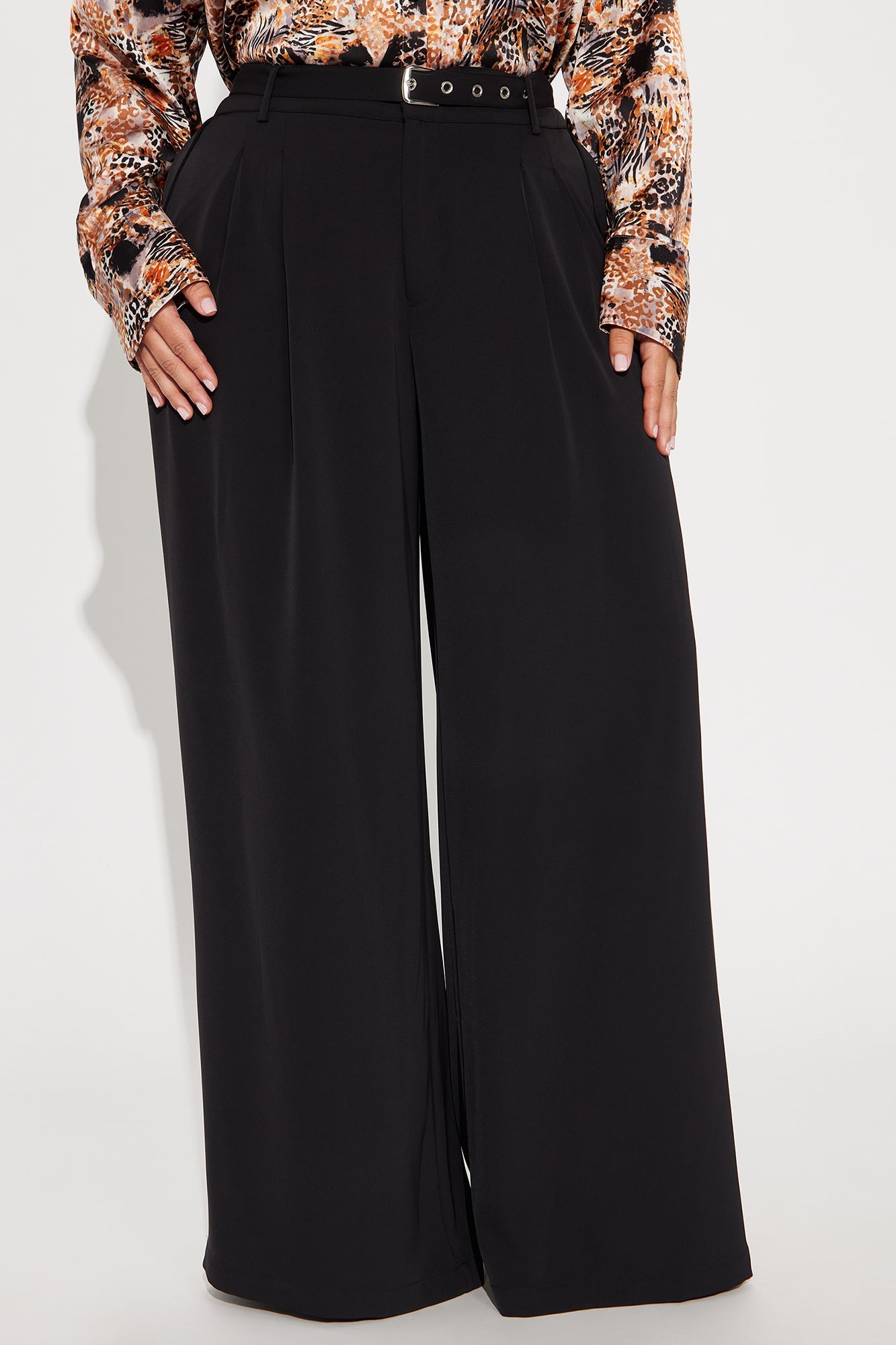 Selina Wide Leg Trouser - Black