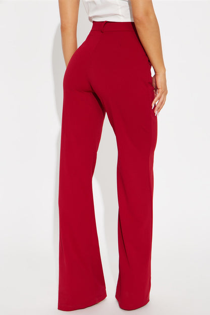 Tall Heidi Wide Leg Trouser Pant - Red
