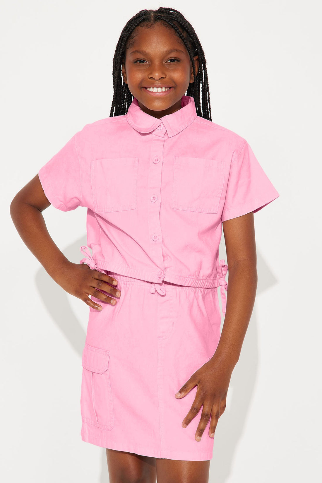 Mini Two Can Play That Game Skirt Set - Pink