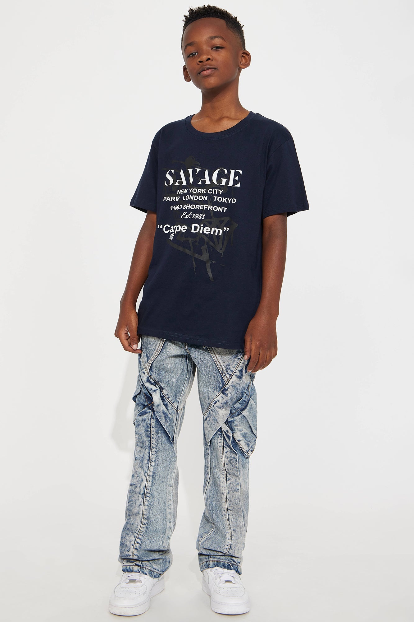 Mini Savage Paris Short Sleeve Tee - Navy