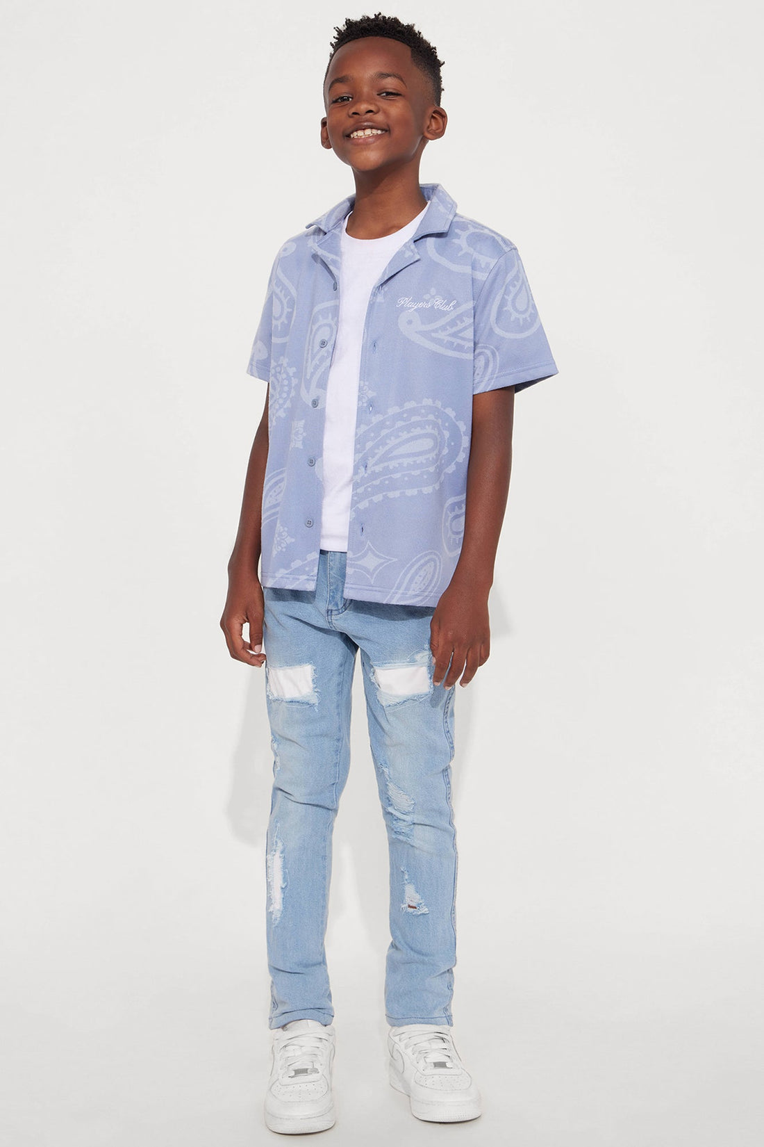 Mini Wil Rip &amp; Repair Denim Jean - Ice Blue
