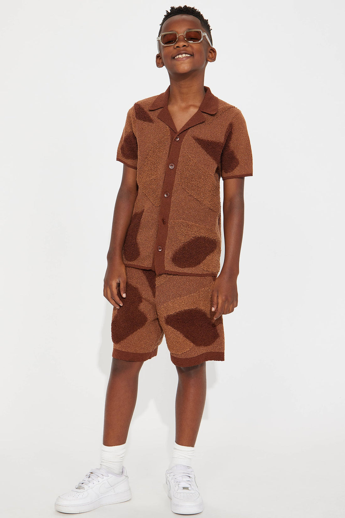 Mini Auron Knitted Shorts - Brown/combo