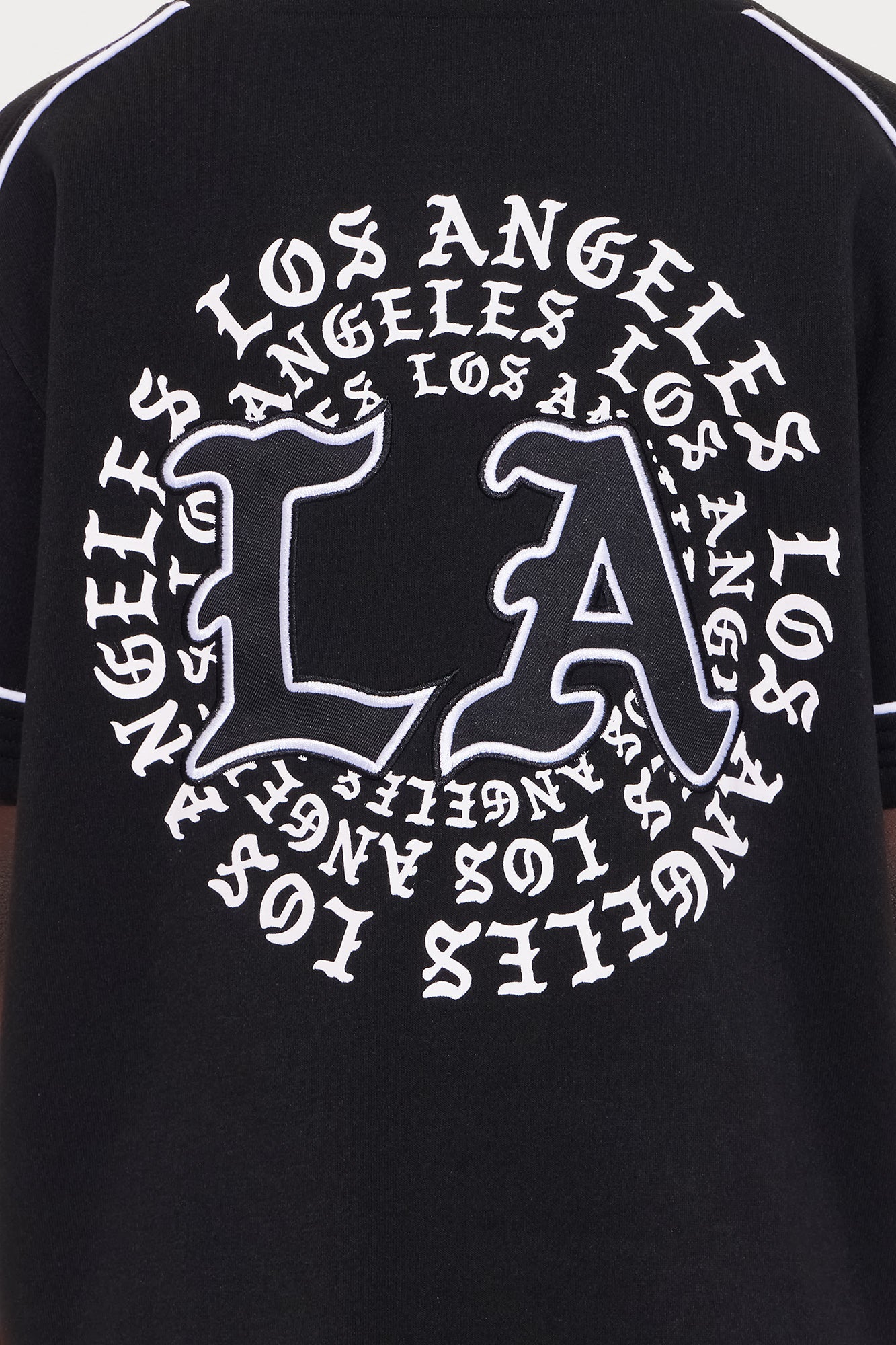 Mini LA California Short Sleeve Henley - Black