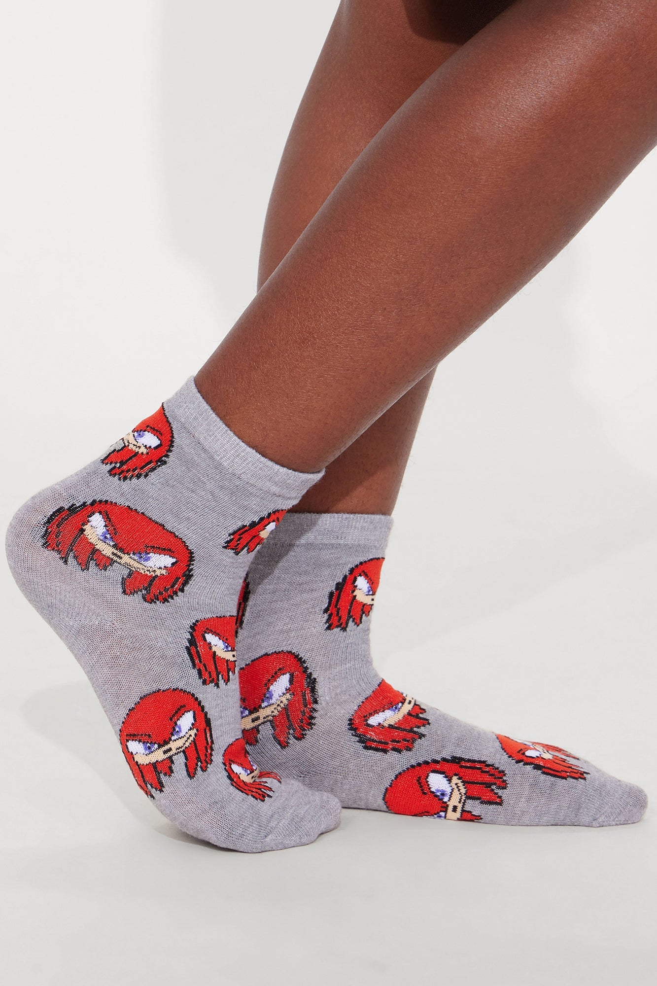 Mini Sonic And The Squad 5 Pack Crew Socks - Grey/combo