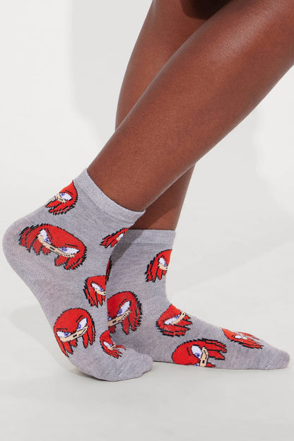 Mini Sonic And The Squad 5 Pack Crew Socks - Grey/combo