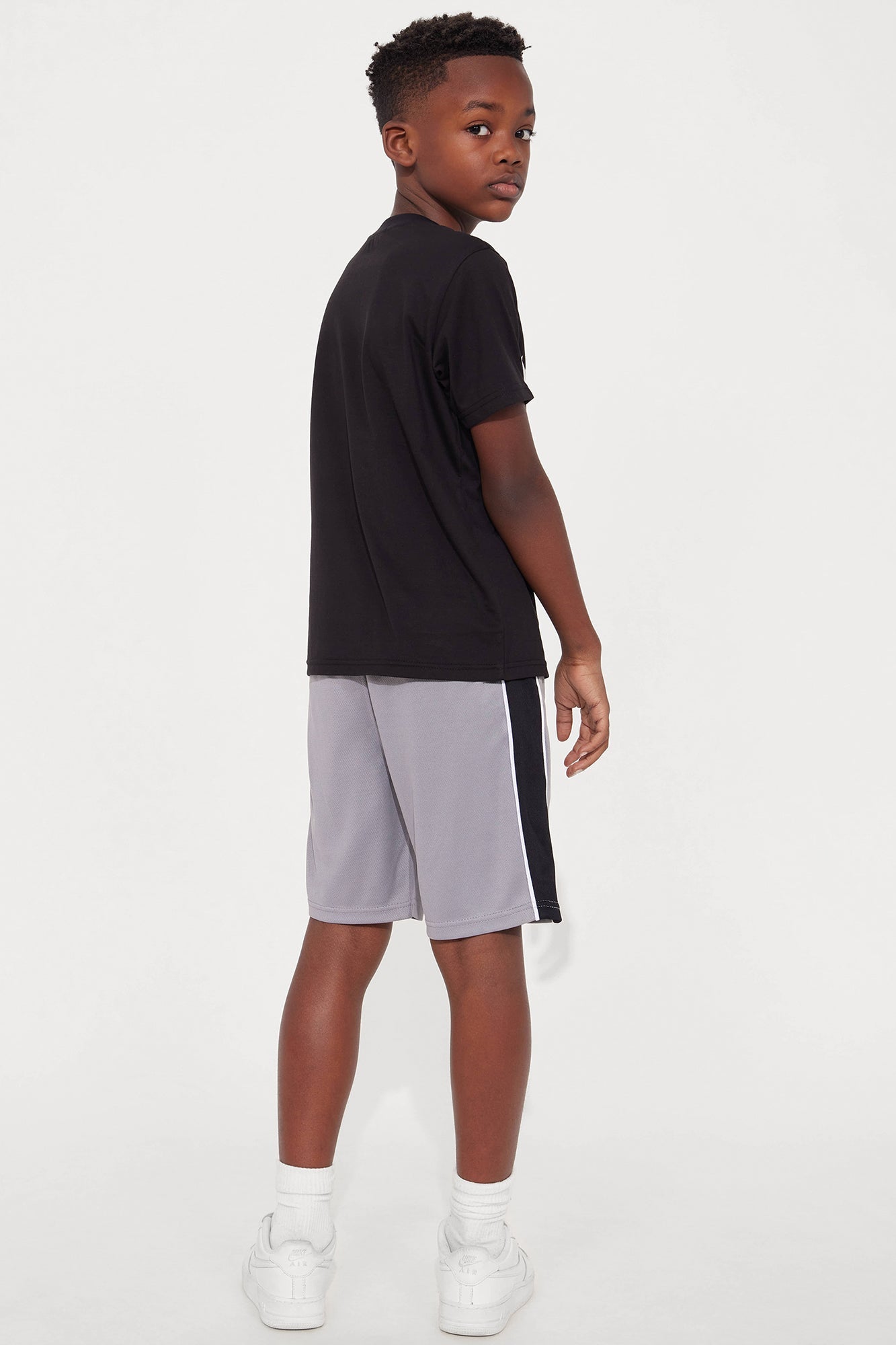 Mini Blessing Upon Blessing Short Set - Black/Grey