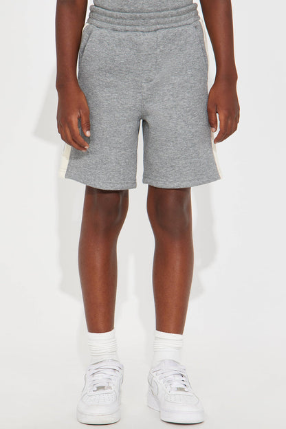 Mini Tyson Oversized Heavyweight Striped Shorts - Heather Grey