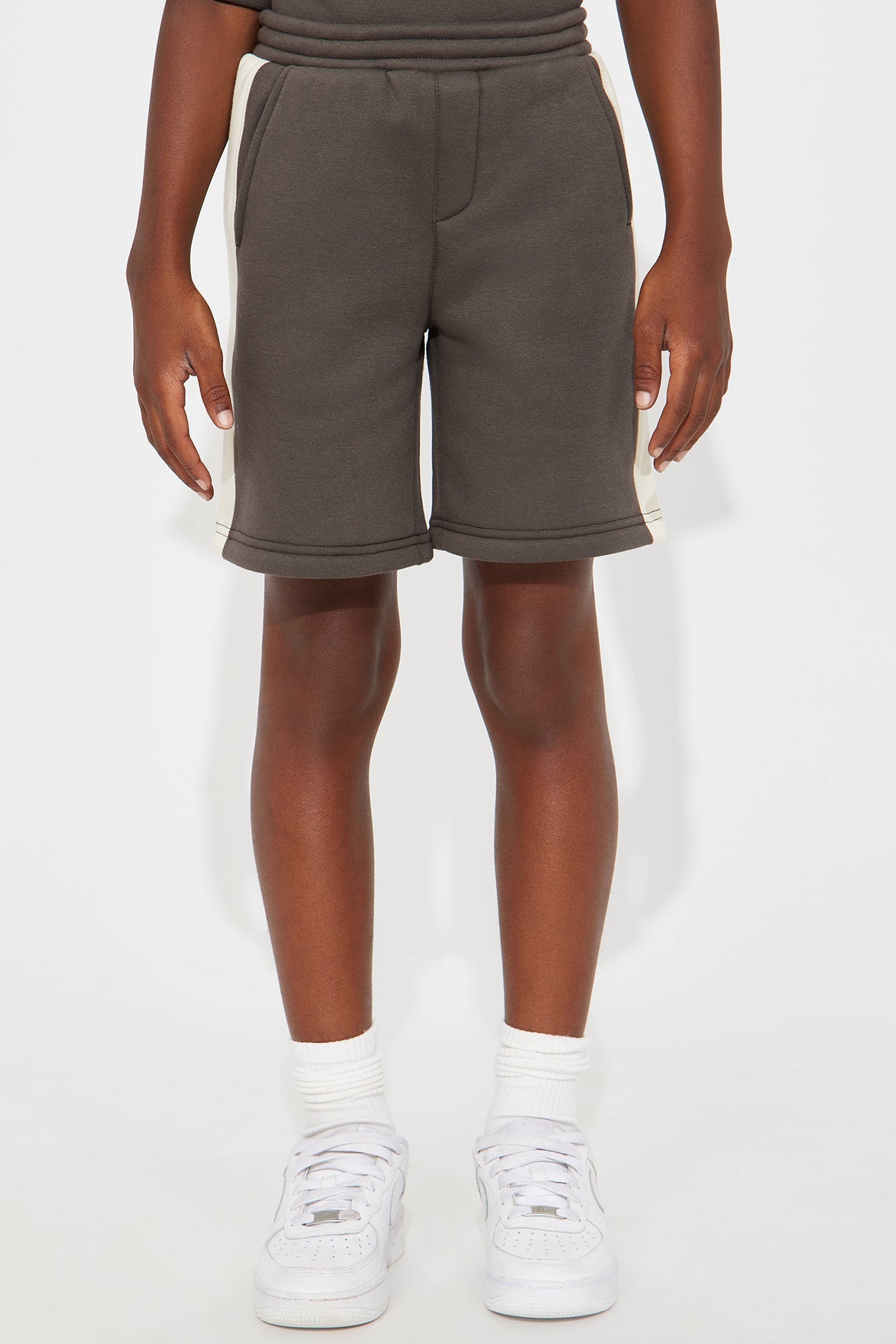 Mini Tyson Oversized Heavyweight Striped Shorts - Olive