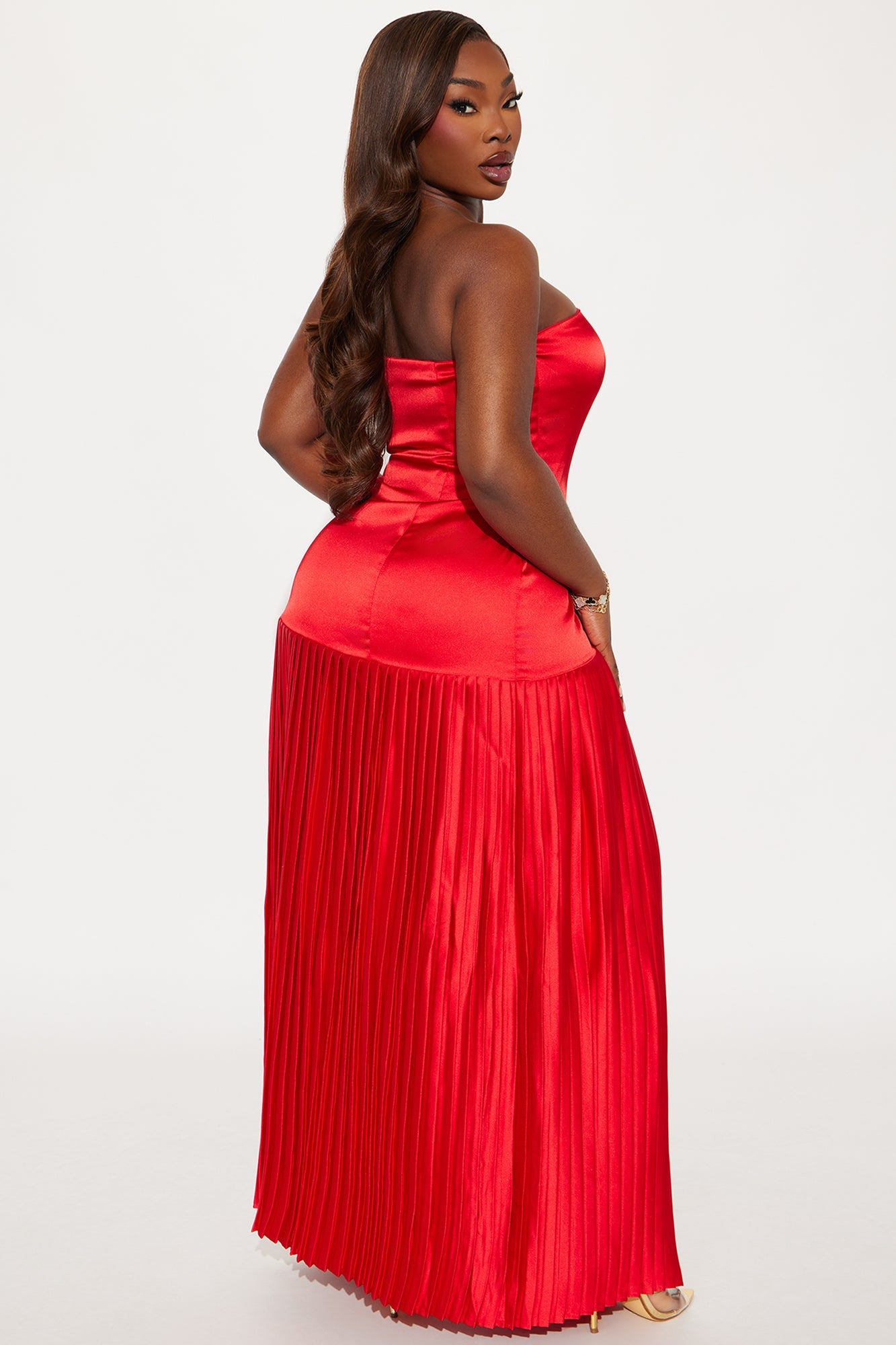 Lust For You Satin Maxi Dress - Red