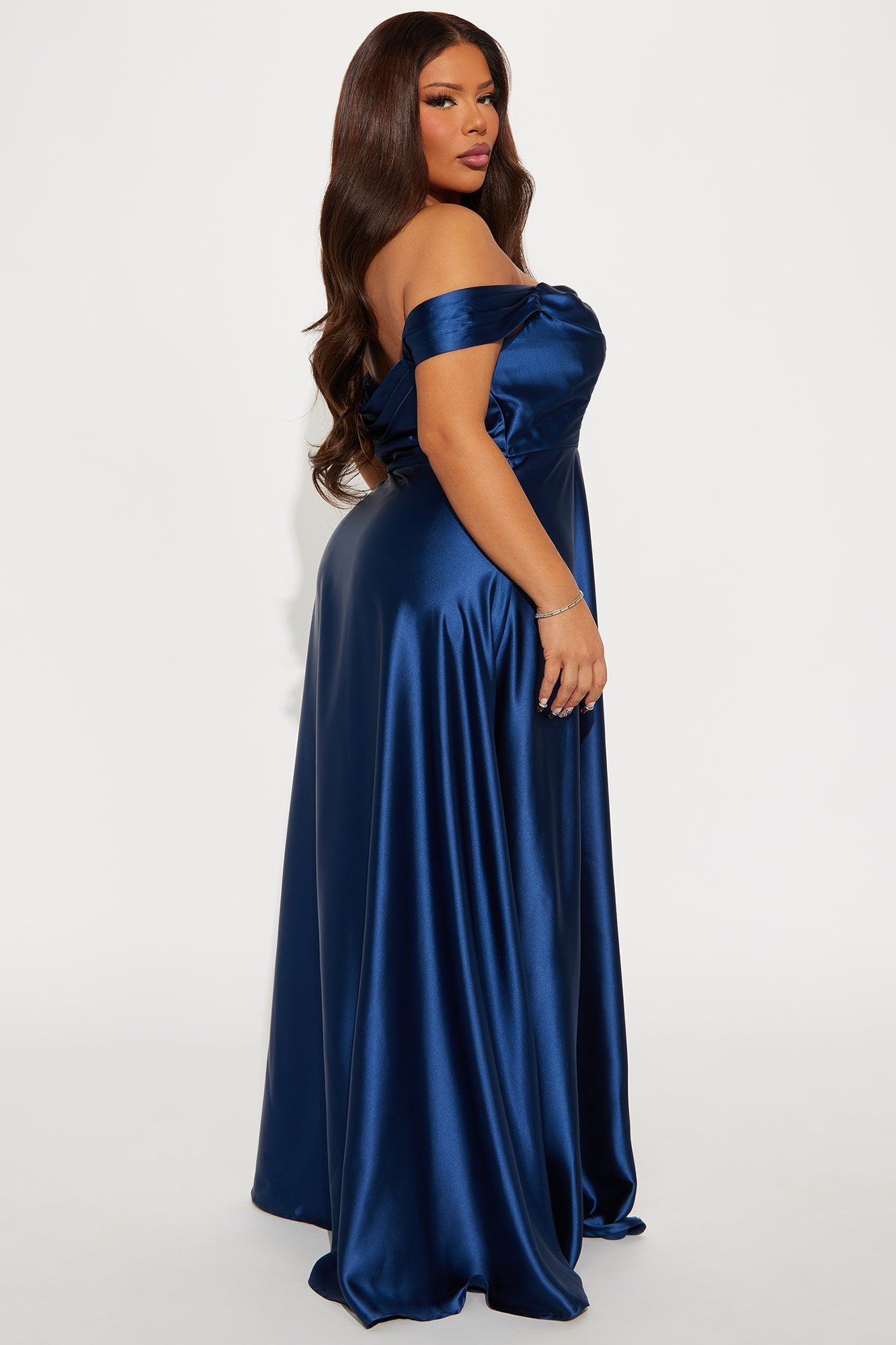 Rosalee Satin Gown - Navy