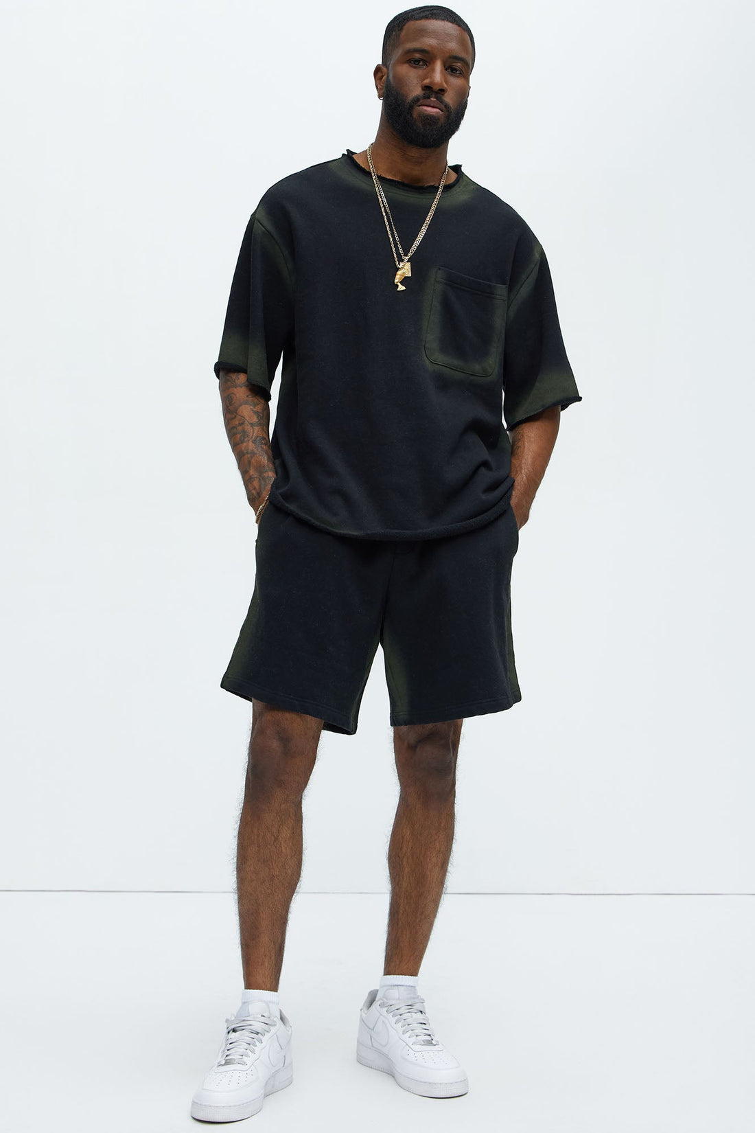 Tyson Blurred Lines Relaxed Shorts - Black