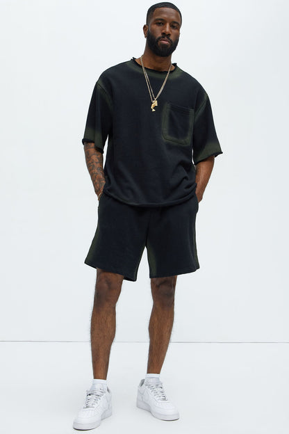 Tyson Blurred Lines Relaxed Shorts - Black