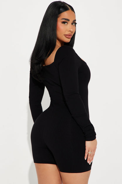 Brynn Snatched Romper - Black