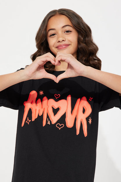 Mini Amour Short Sleeve Tee - Black