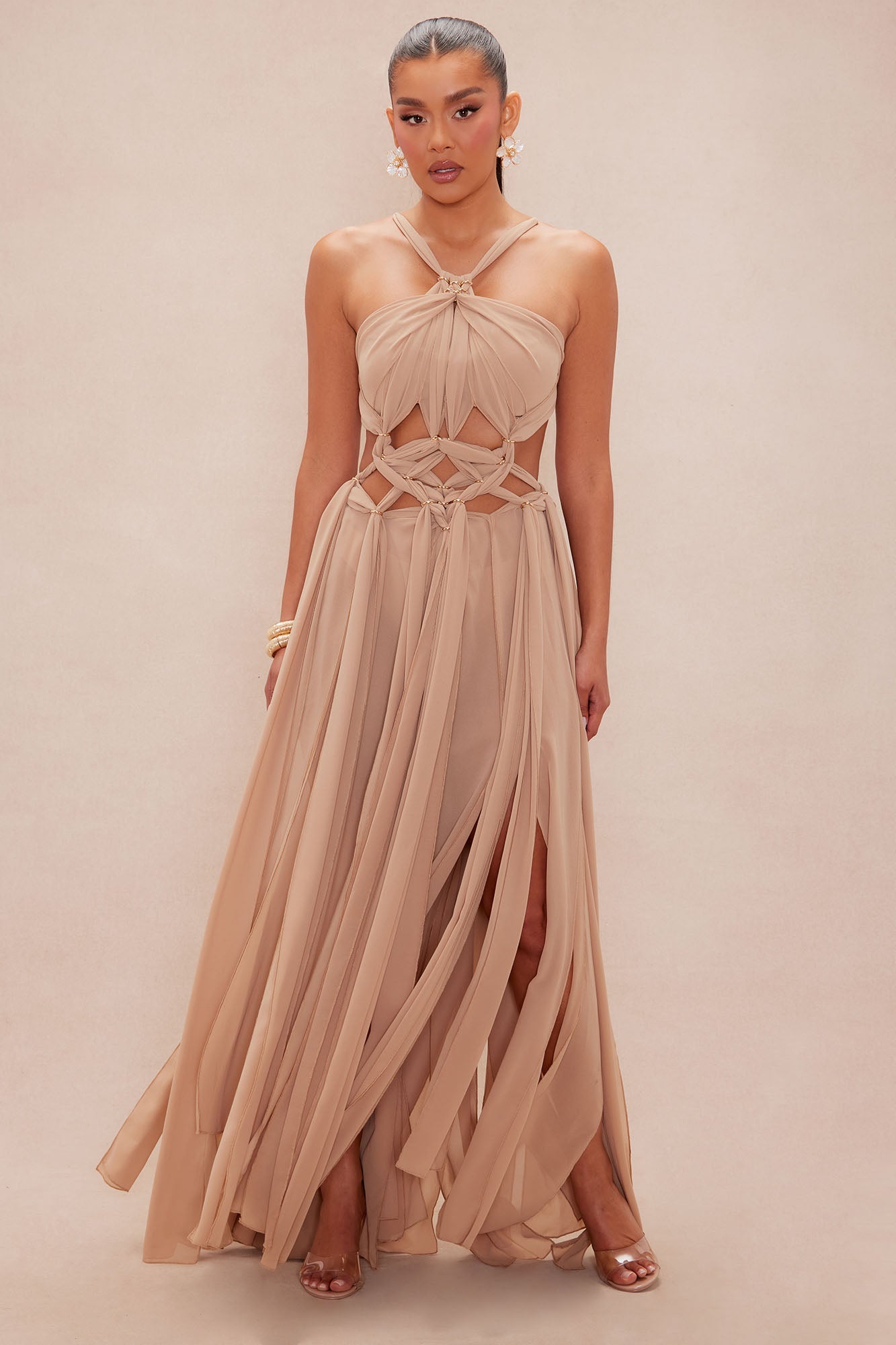 Bali Chiffon Maxi Dress - Nude