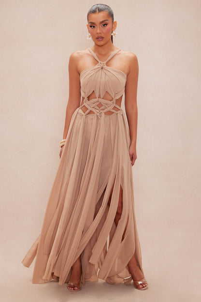 Bali Chiffon Maxi Dress - Nude